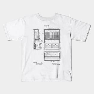 Pipe Organ Vintage Patent Hand Drawing Kids T-Shirt